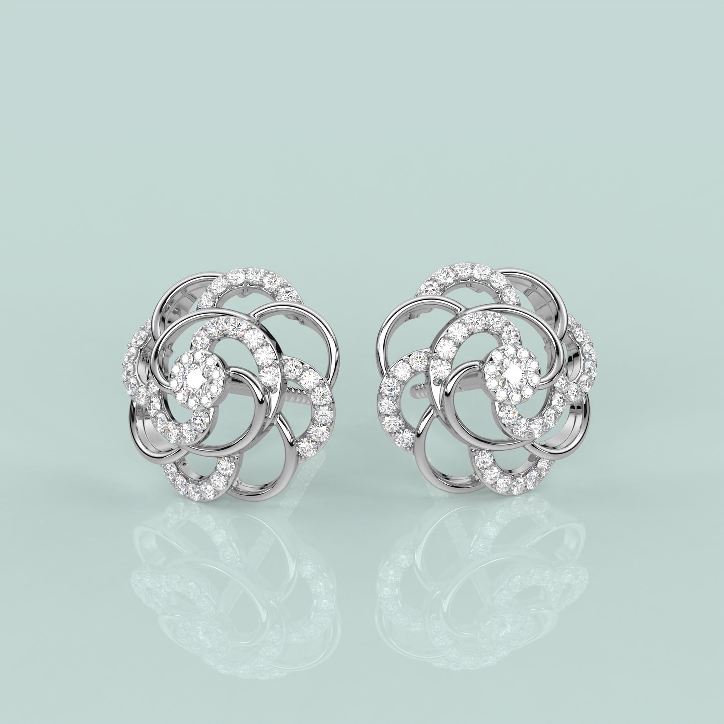 Flower Shape 925 Silver Earring