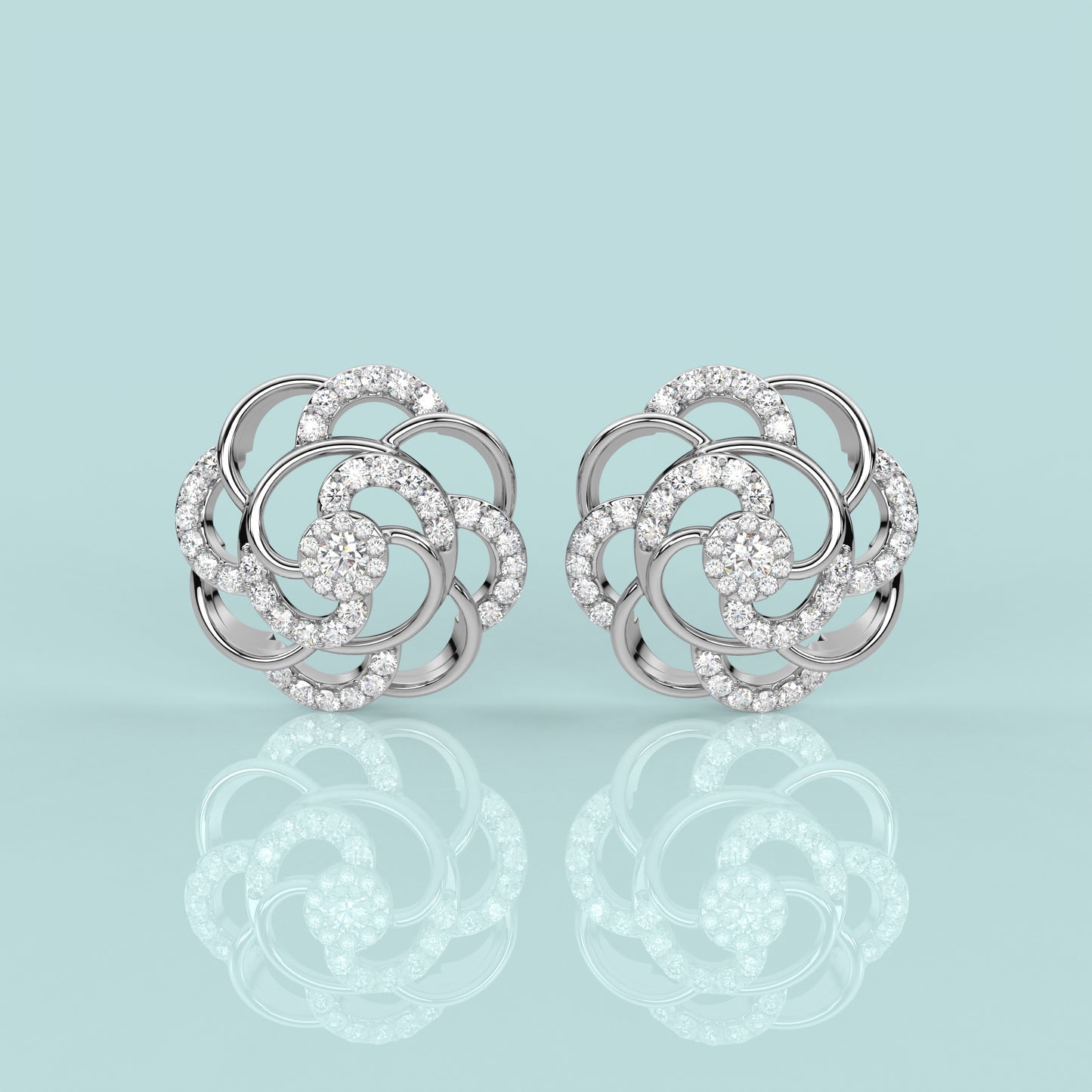 Flower Shape 925 Silver Earring