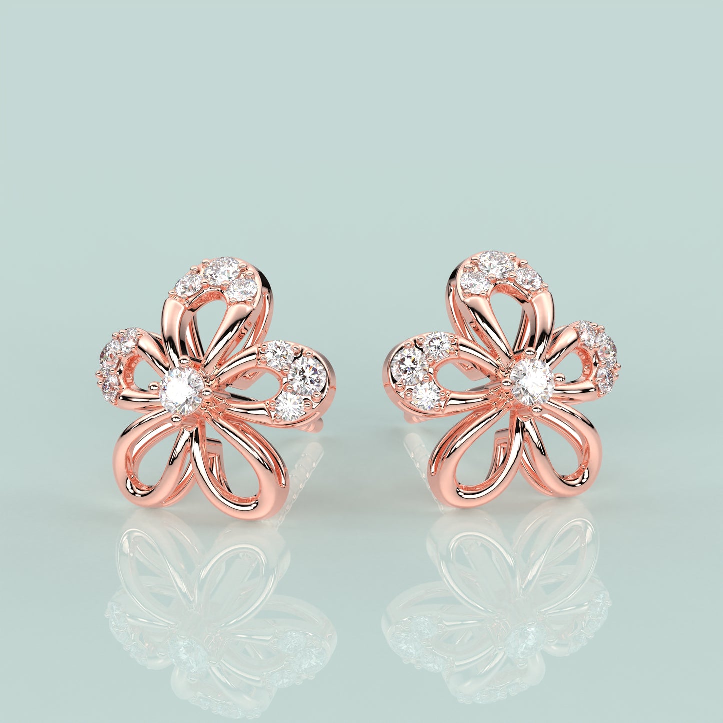 Rose gold Viola 925 Silver Earring