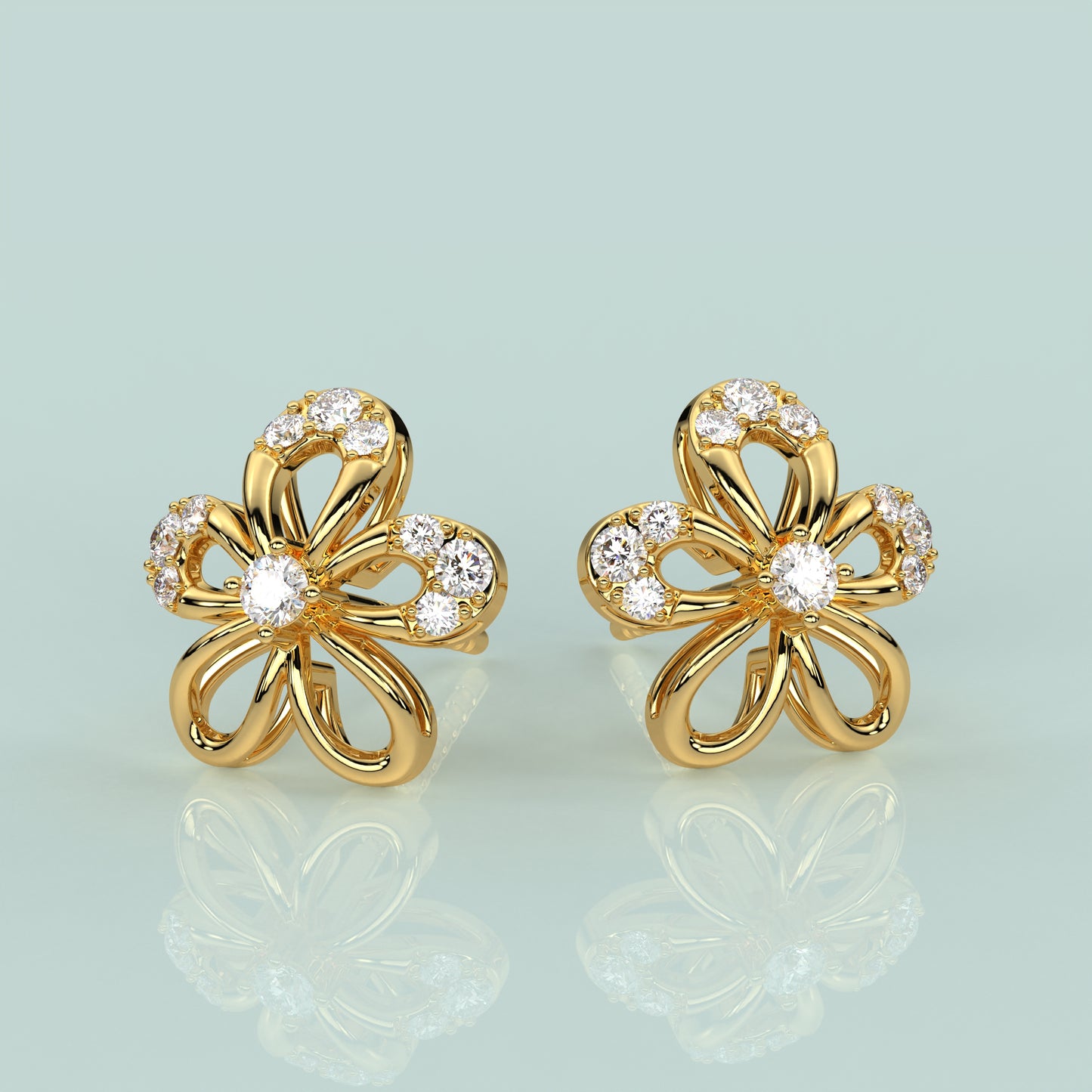 Yellow gold Viola 925 Silver Earring