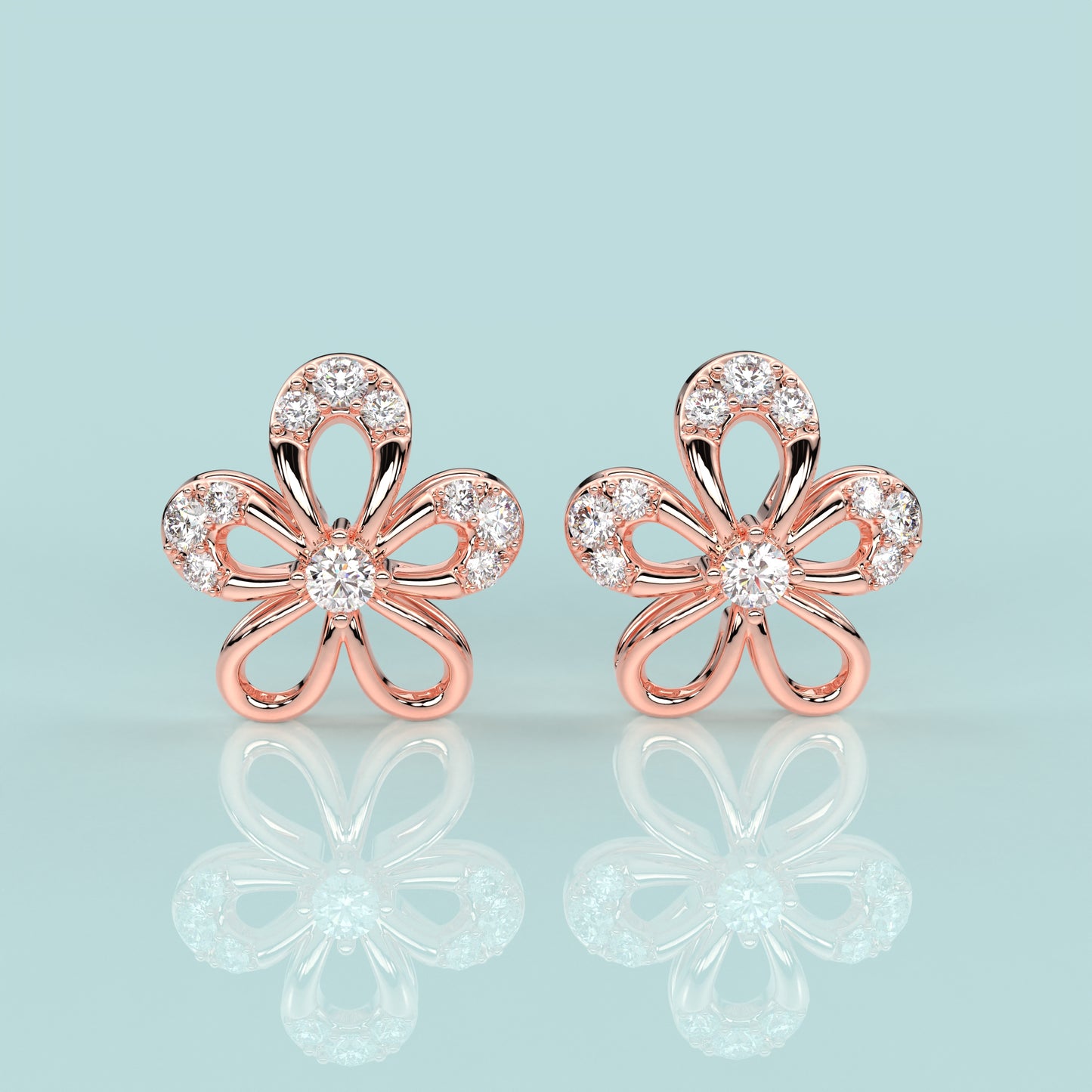 Rose gold Viola 925 Silver Earring