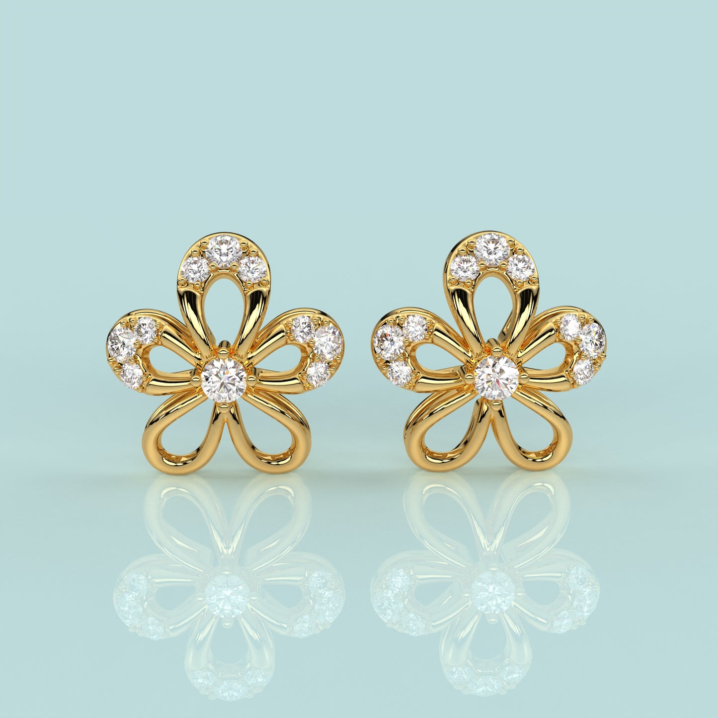 Yellow gold Viola 925 Silver Earring