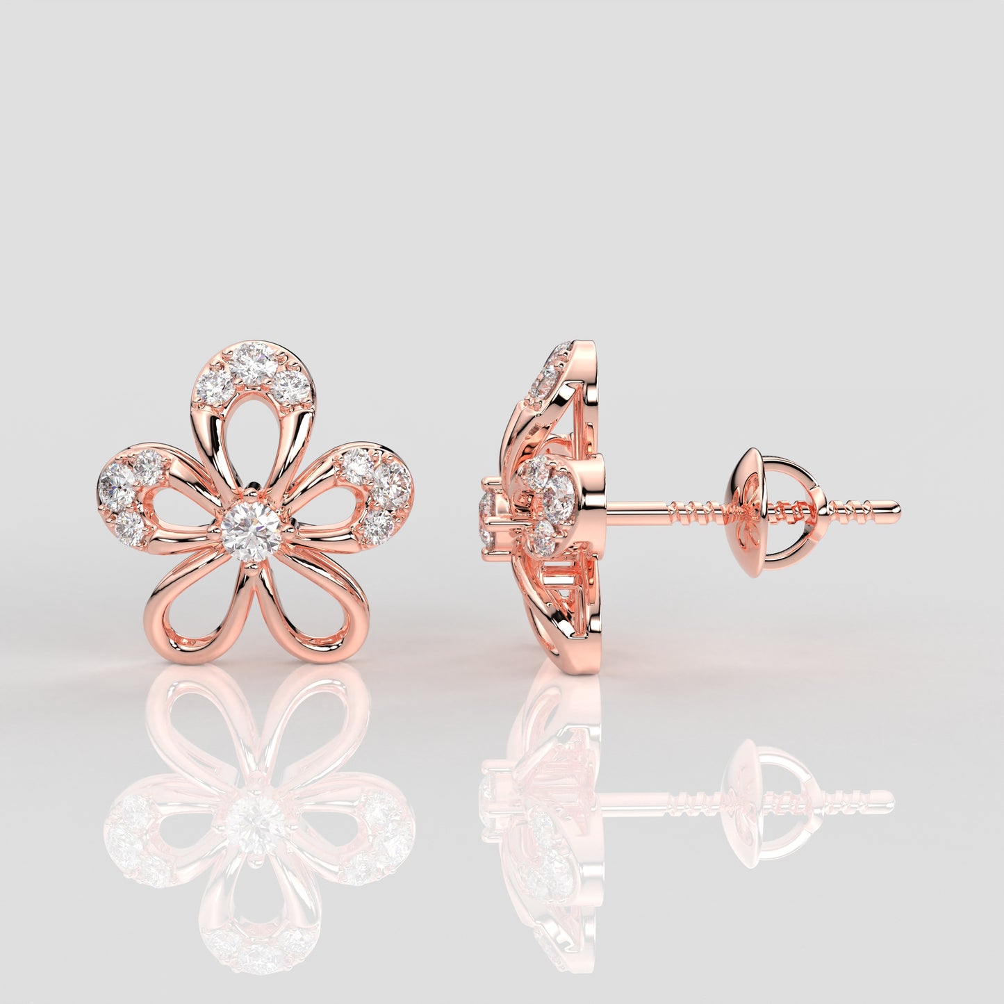 Rose gold Viola 925 Silver Earring