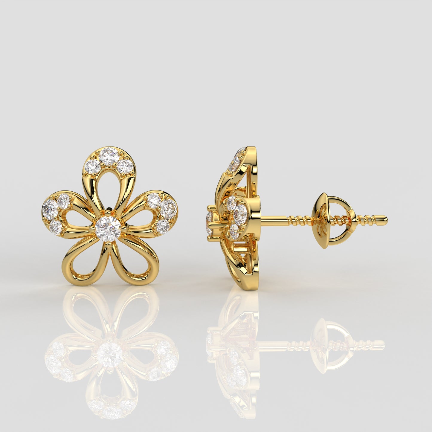 Yellow gold Viola 925 Silver Earring