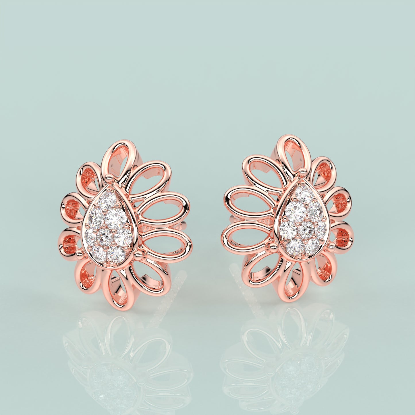 Rose gold Elena 925 Silver Earring