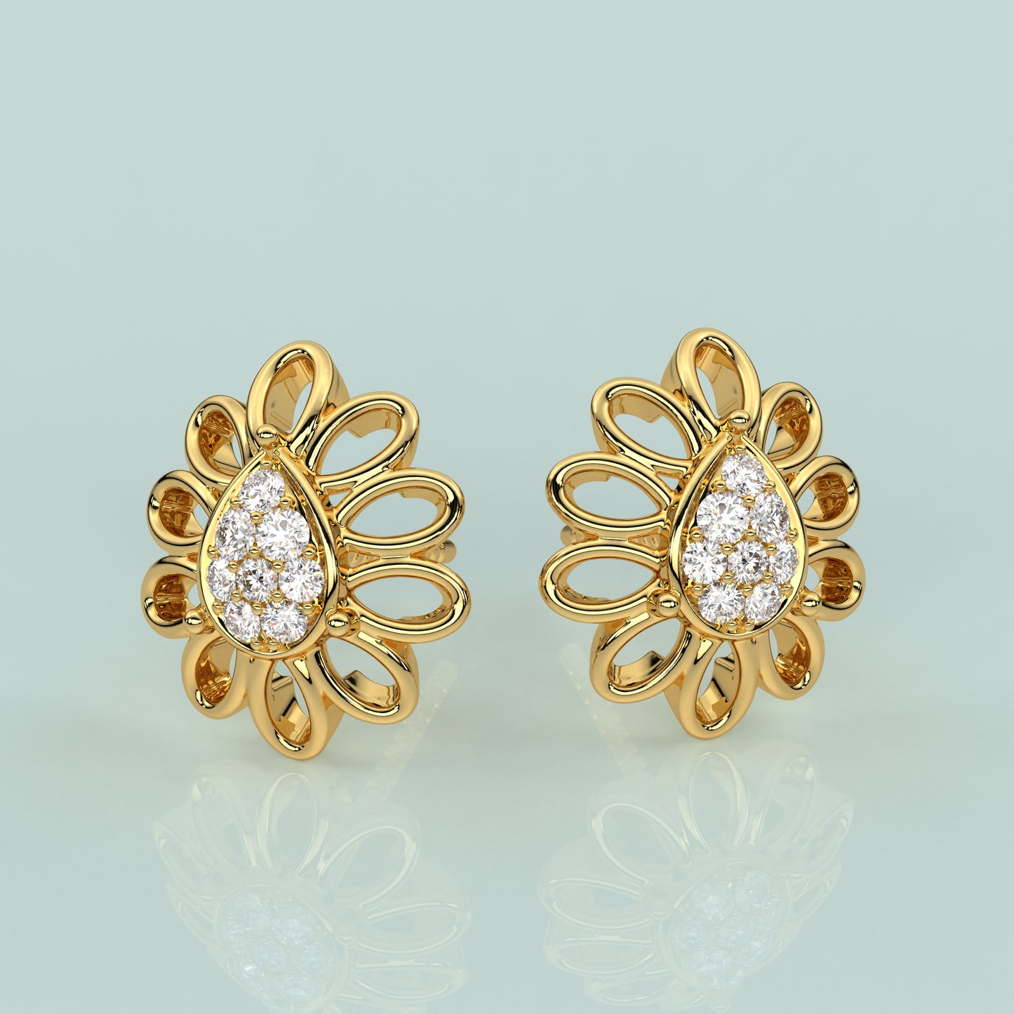 Yellow gold Elena 925 Silver Earring