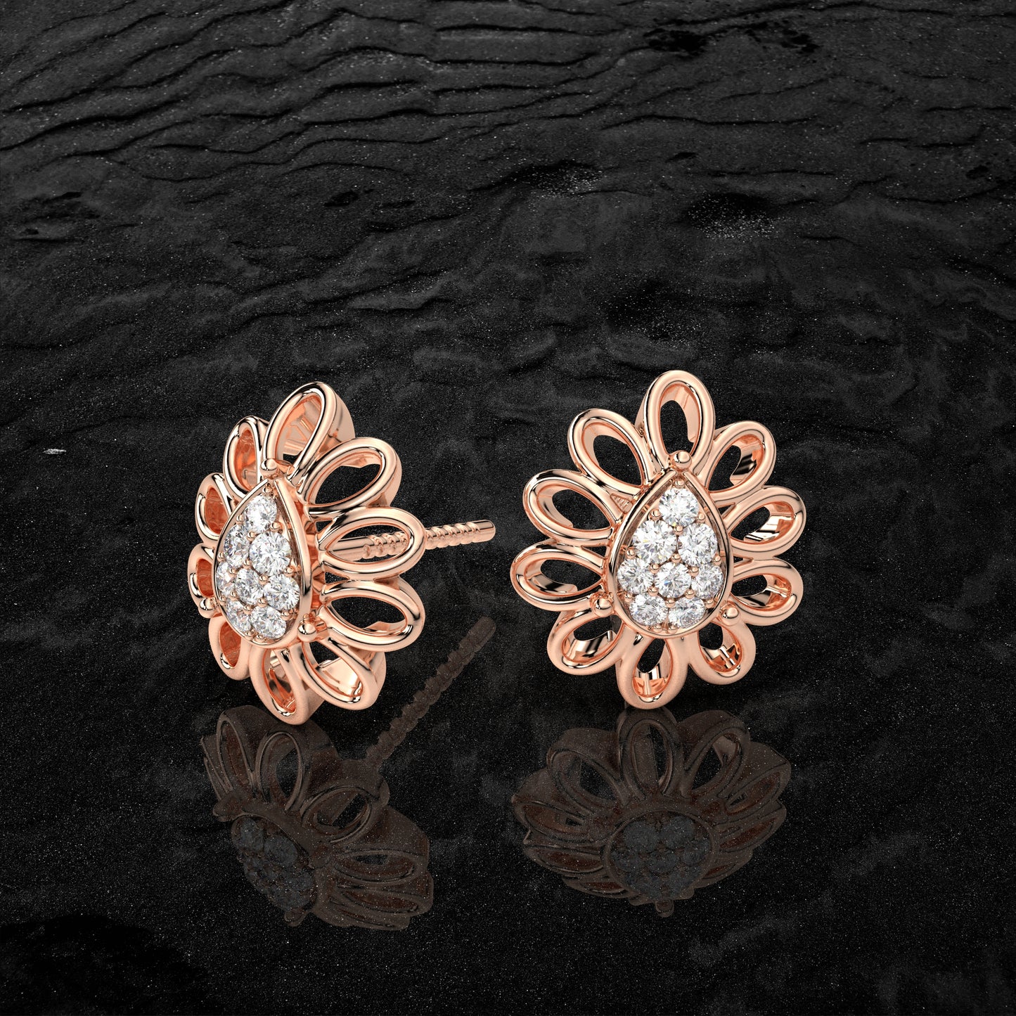 Rose gold Elena 925 Silver Earring