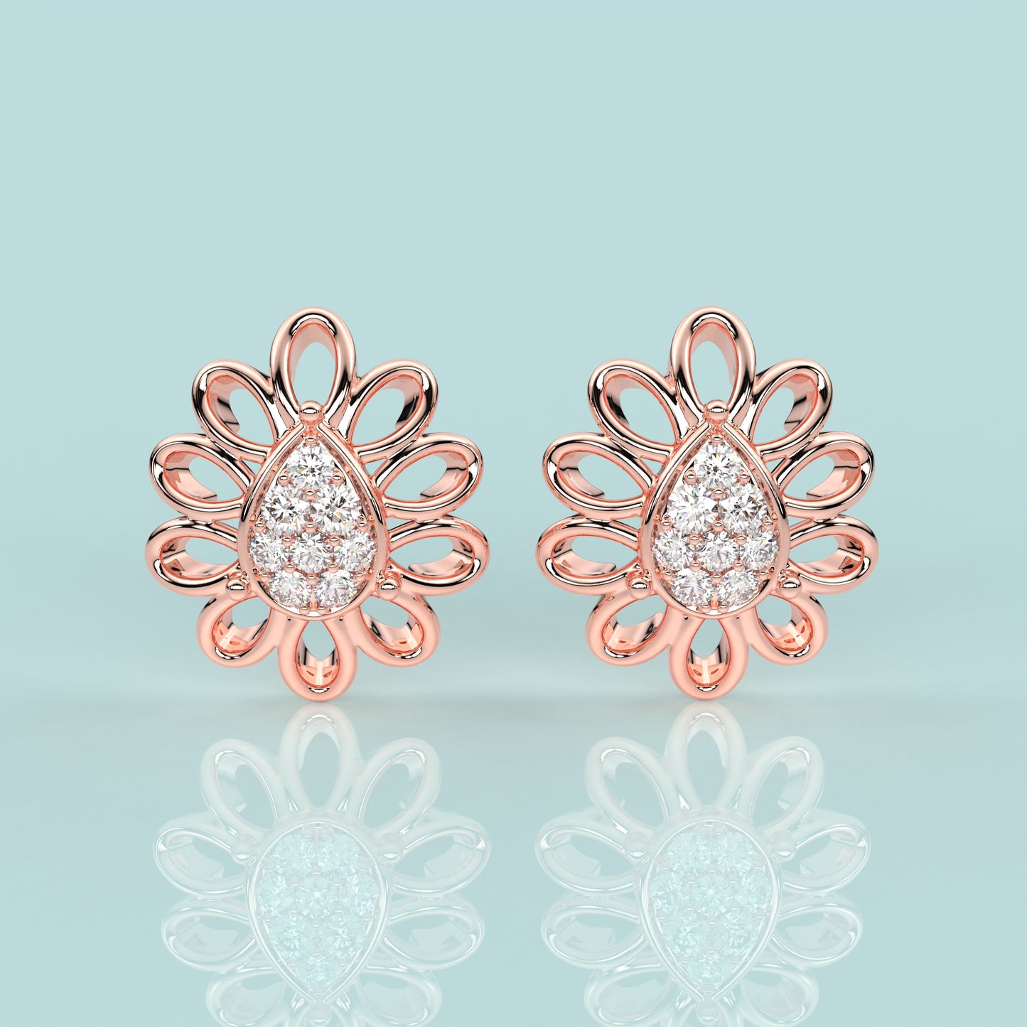 Rose gold Elena 925 Silver Earring