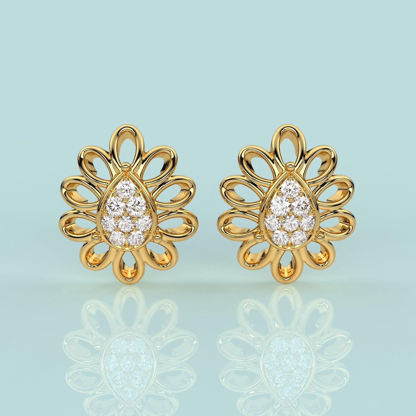 Yellow gold Elena 925 Silver Earring