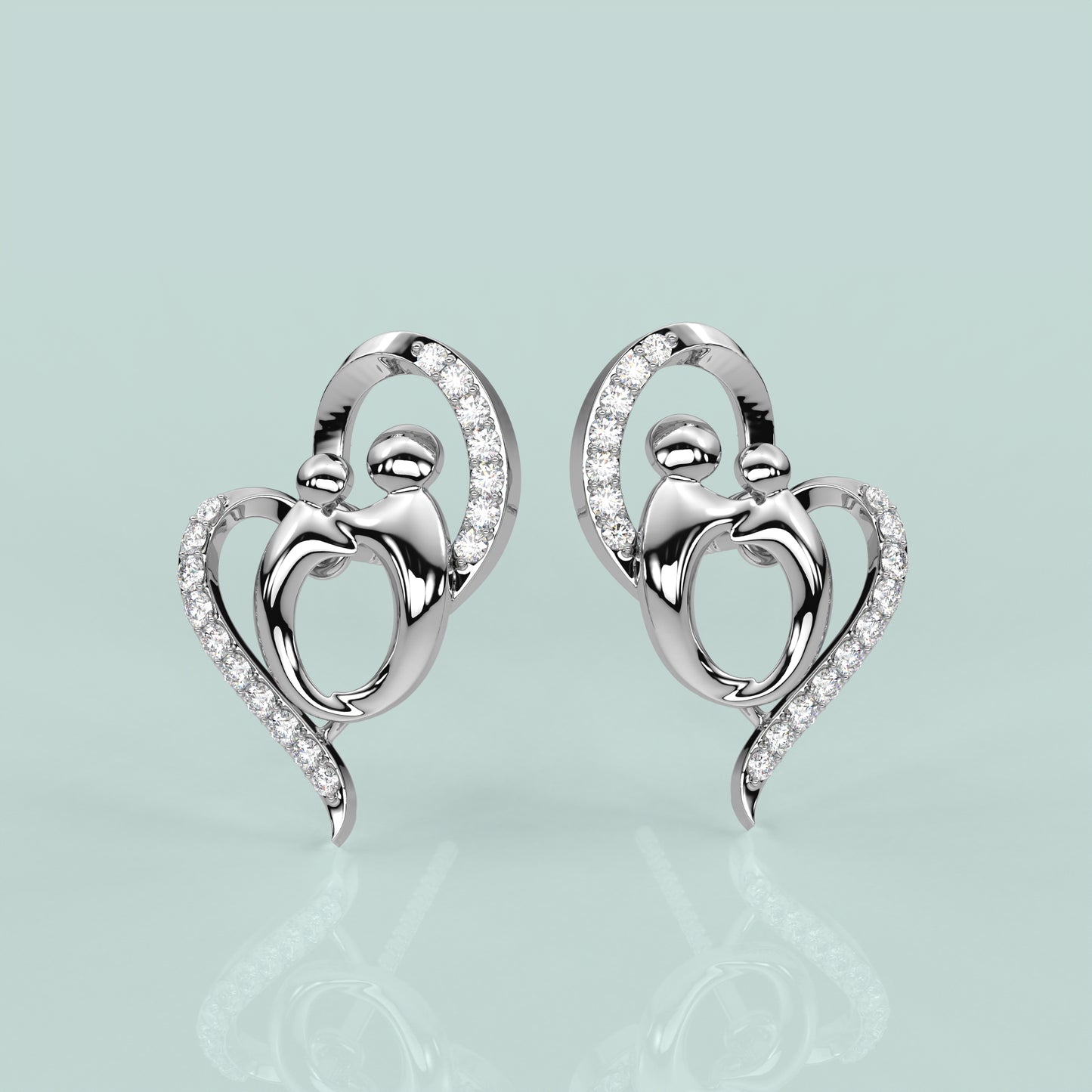 Heart shape 925 Silver Earring