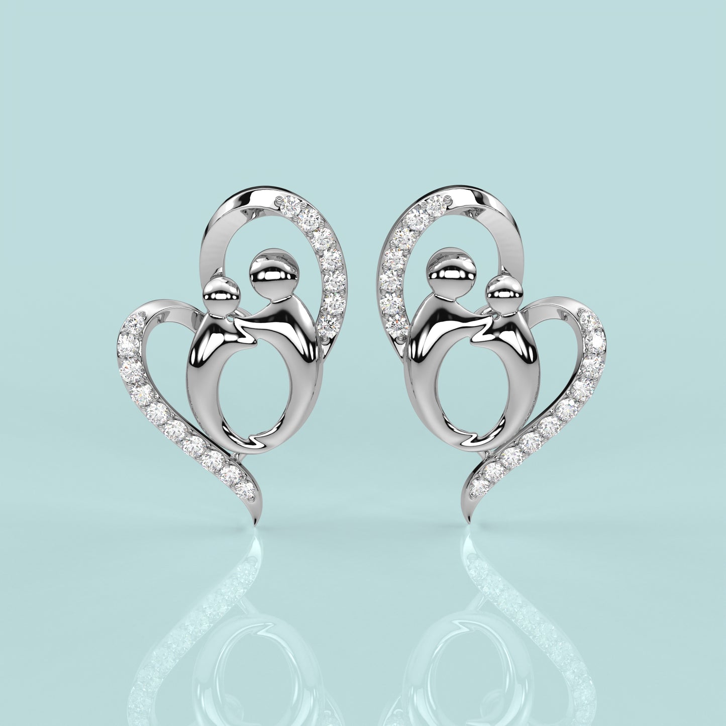 Heart shape 925 Silver Earring