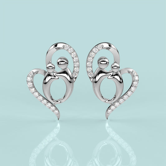 Heart shape Moissanite Diamond 925 Silver Earring