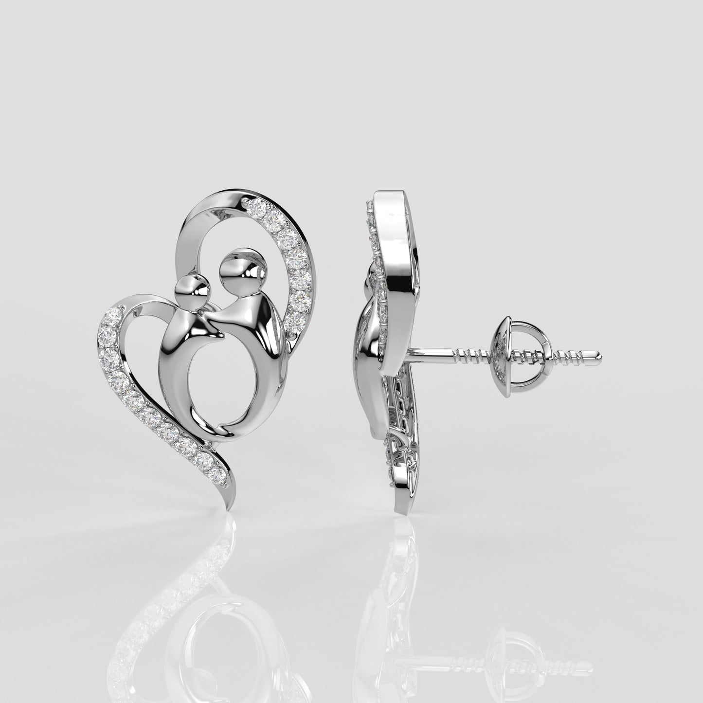 Heart shape 925 Silver Earring