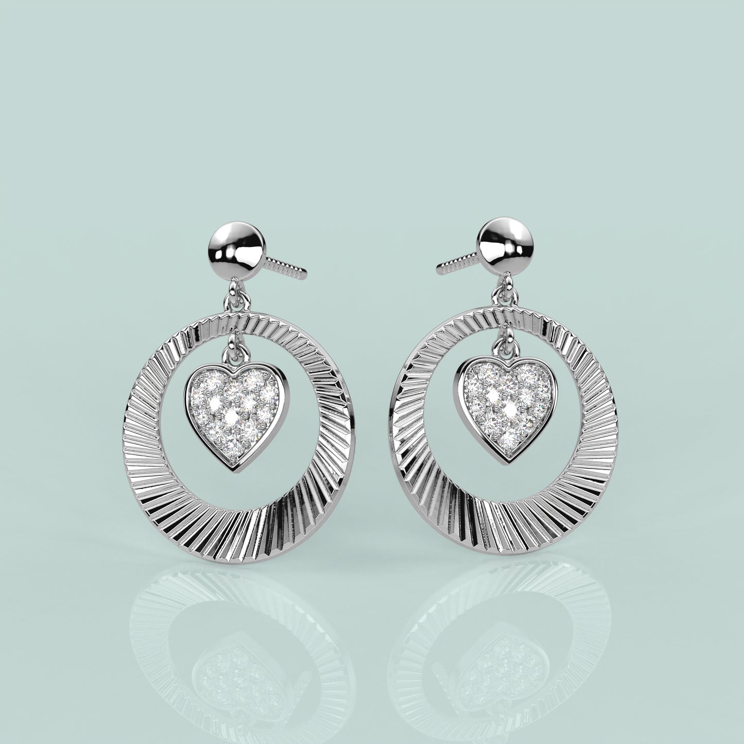 Round Cut 925 Silver Earring