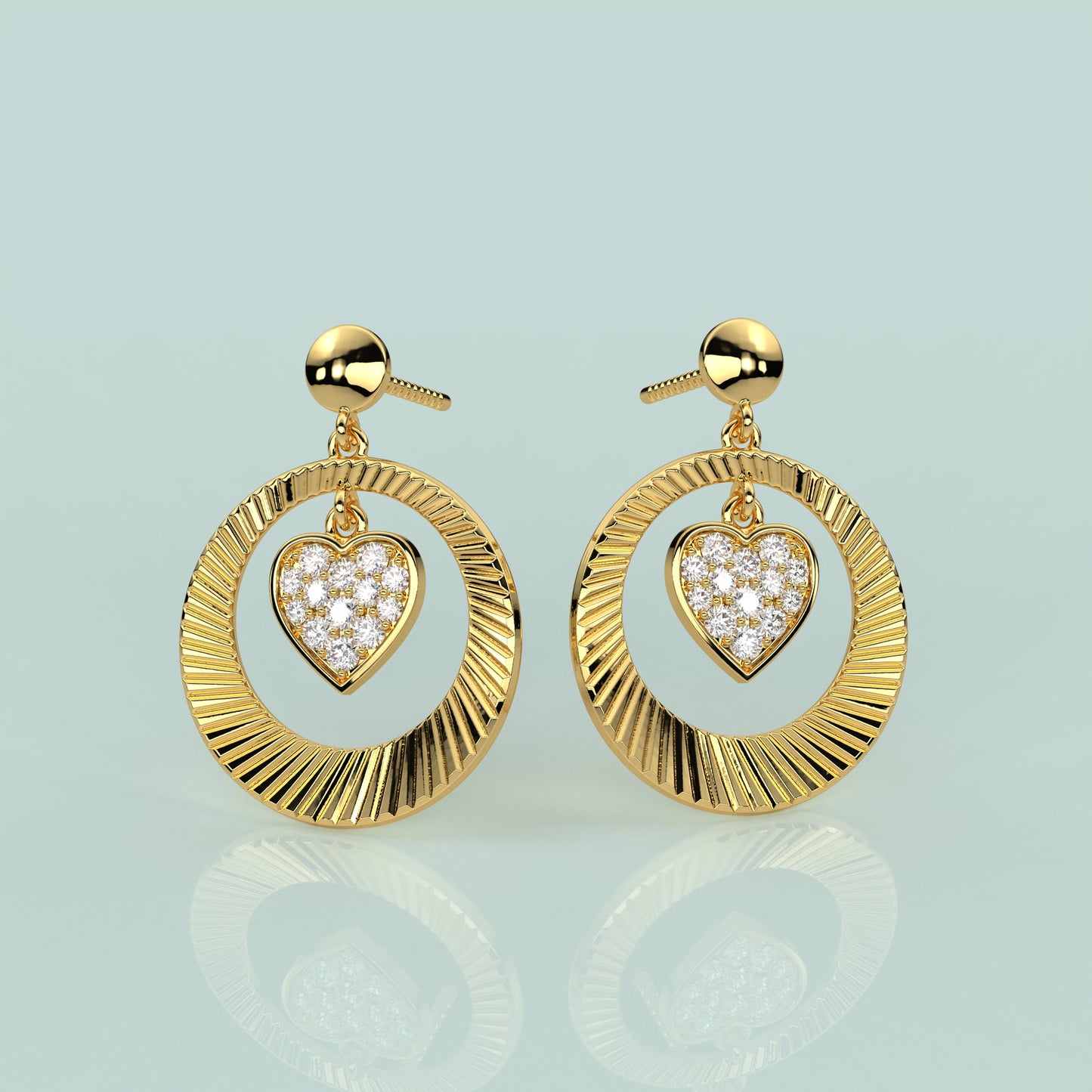 Yellow Cut 925 Silver Earring