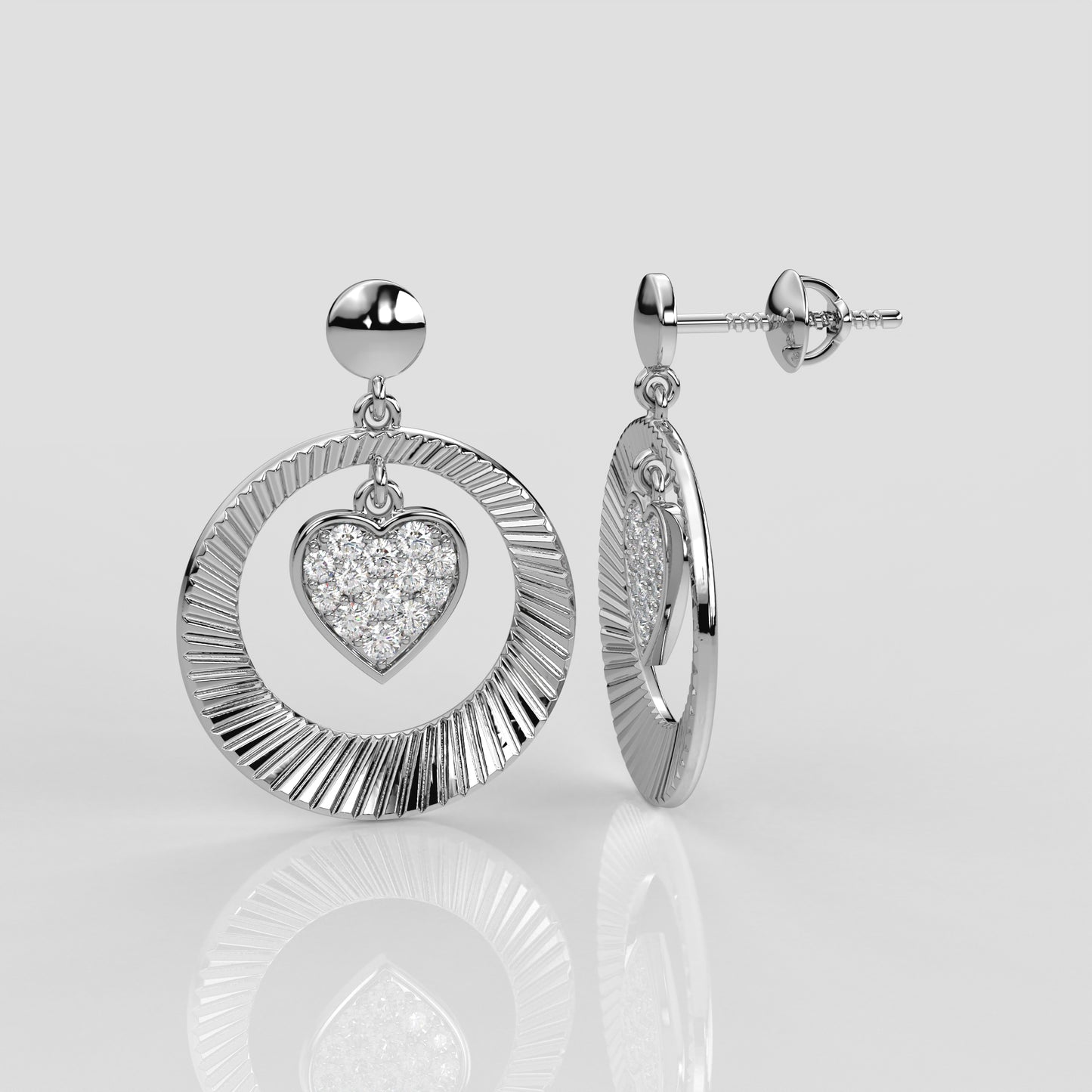 Round Cut 925 Silver Earring