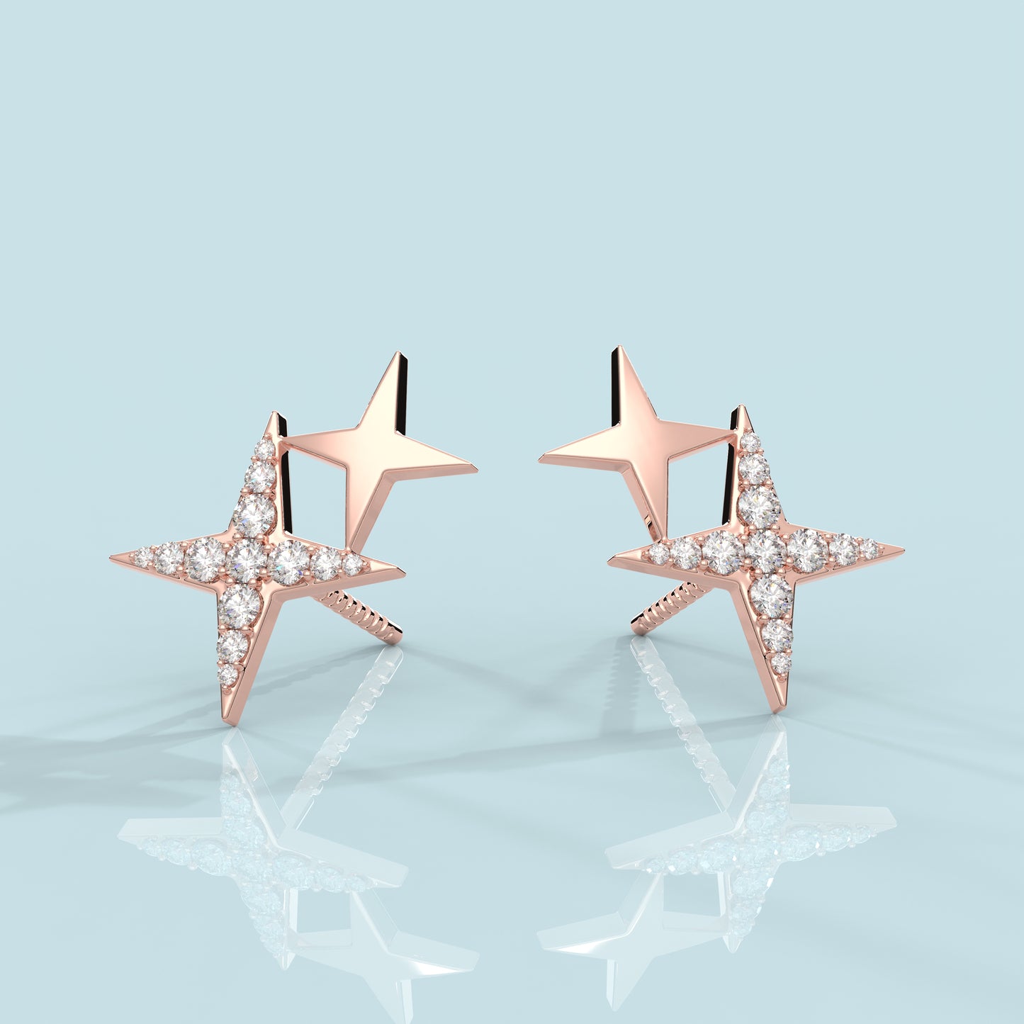 Rose gold Celestial 925 Silver Earring