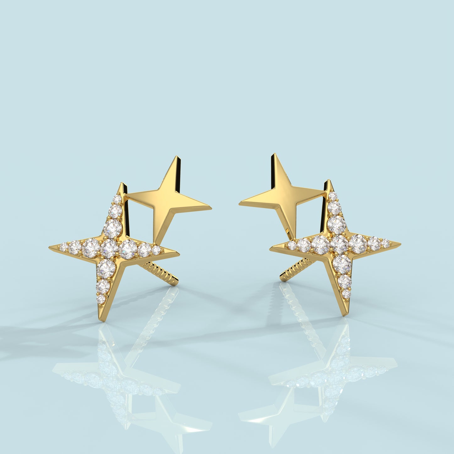 Yellow gold gold Celestial 925 Silver Earring