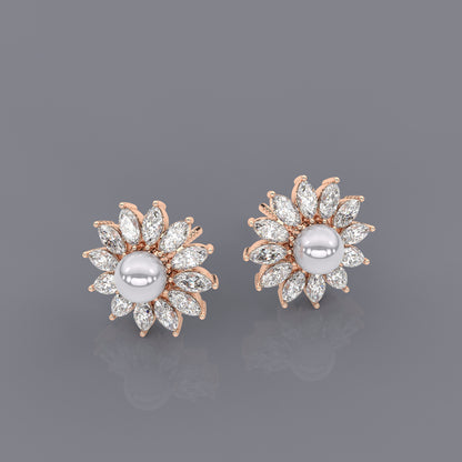 Sunflow 1 Carat Moissanite Diamond 925 Silver Earring