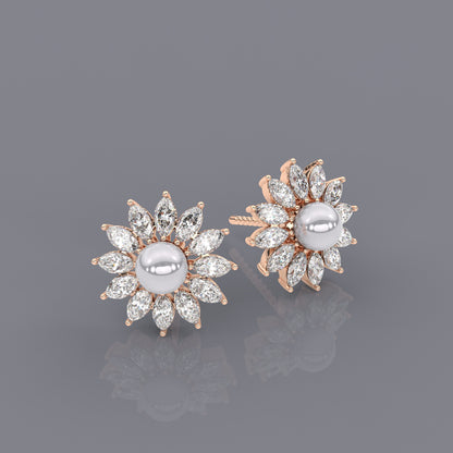 Sunflow 1 Carat Moissanite Diamond 925 Silver Earring