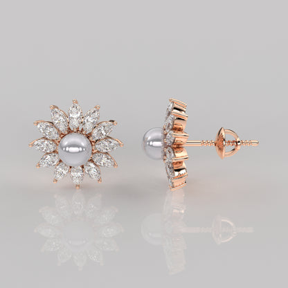 Sunflow 1 Carat Moissanite Diamond 925 Silver Earring