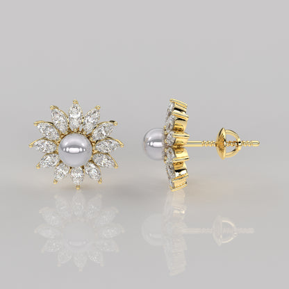 Sunflow 1 Carat Moissanite Diamond 925 Silver Earring