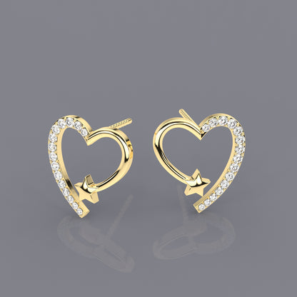 Heart star Moissanite Diamond 925 Silver Earring