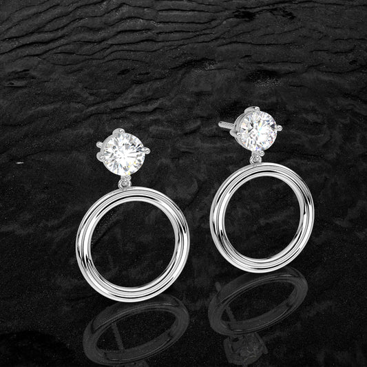 Mable Moissanite Diamond 925 Silver Earring