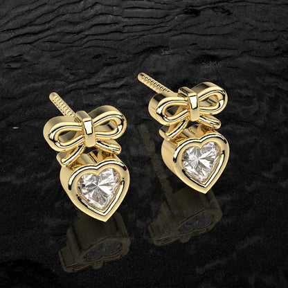 Heart Deer Moissanite Diamond 925 Silver Earring