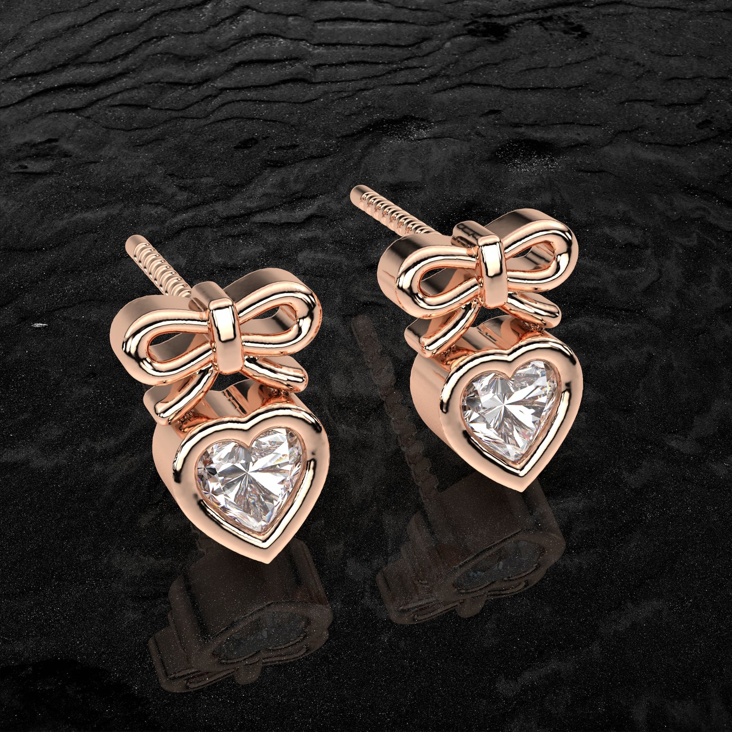 Heart Deer Moissanite Diamond 925 Silver Earring
