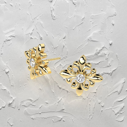 Monk  Moissanite Diamond 925 Silver Earring