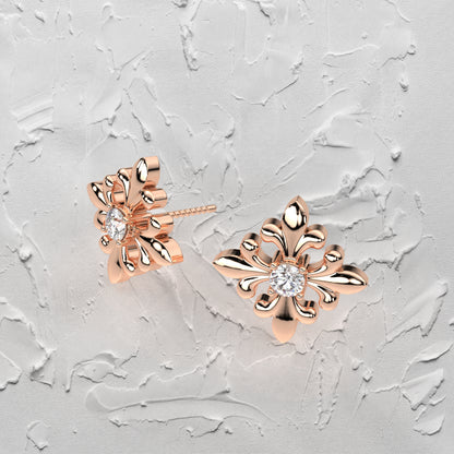 Monk  Moissanite Diamond 925 Silver Earring