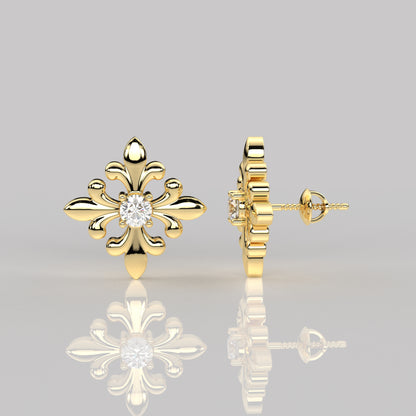 Monk  Moissanite Diamond 925 Silver Earring