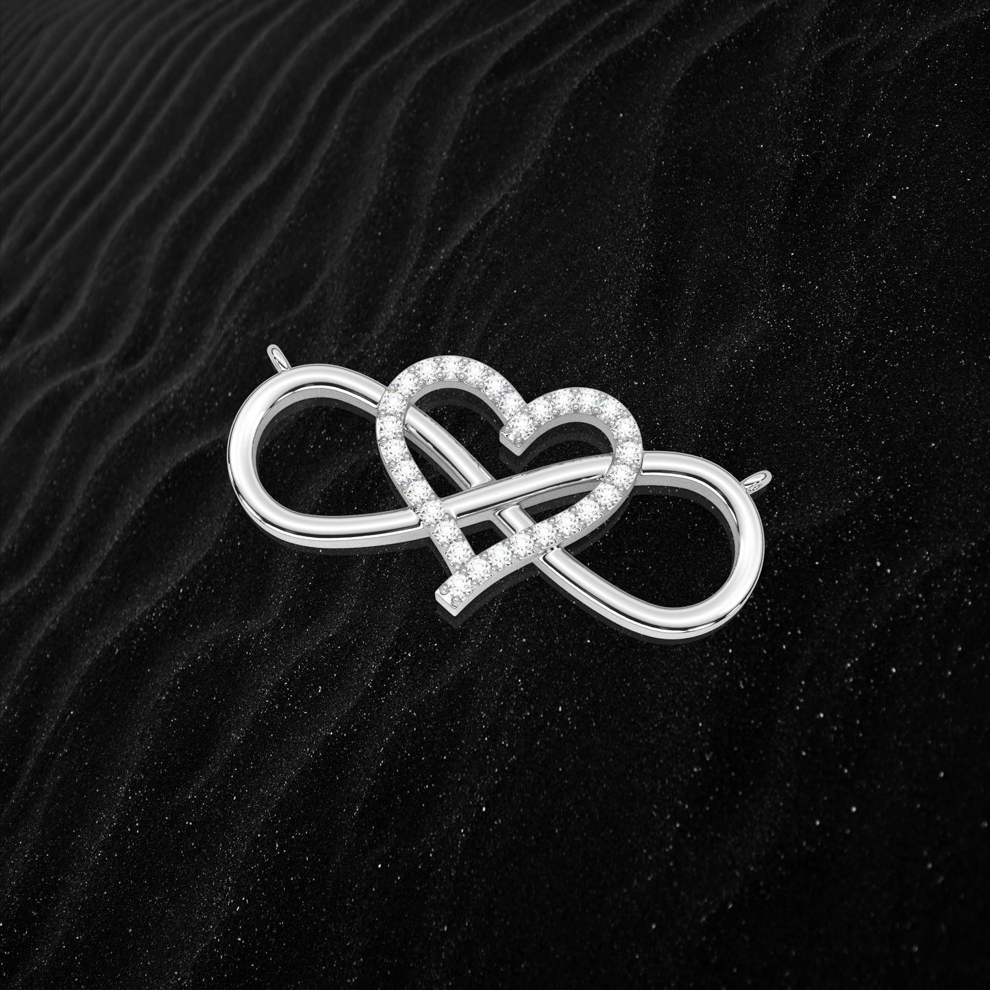 Stunning Heart 925 Silver Mangalsutra