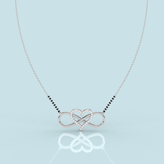 Stunning Heart 925 Silver Mangalsutra