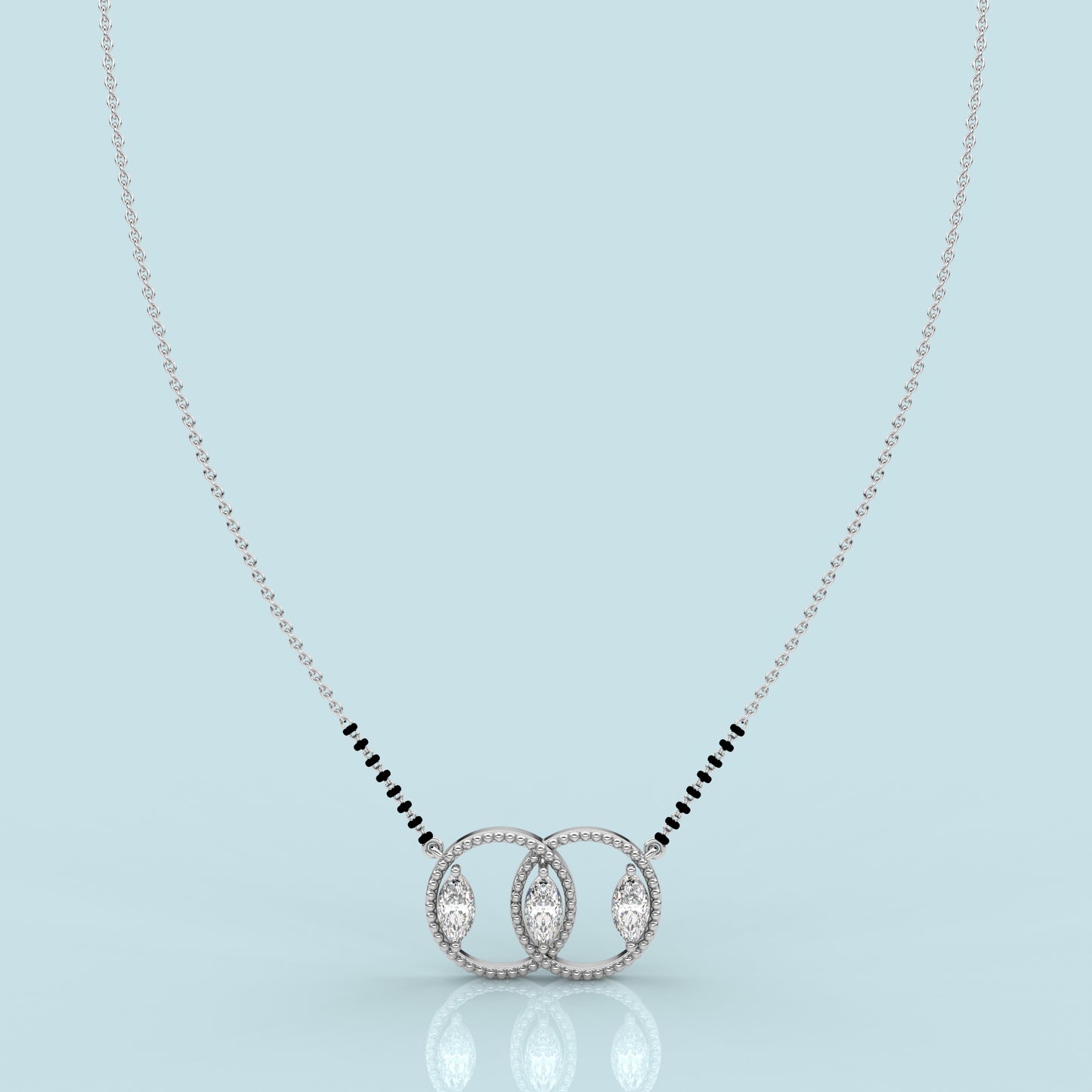 Double circle  925 Silver Mangalsutra