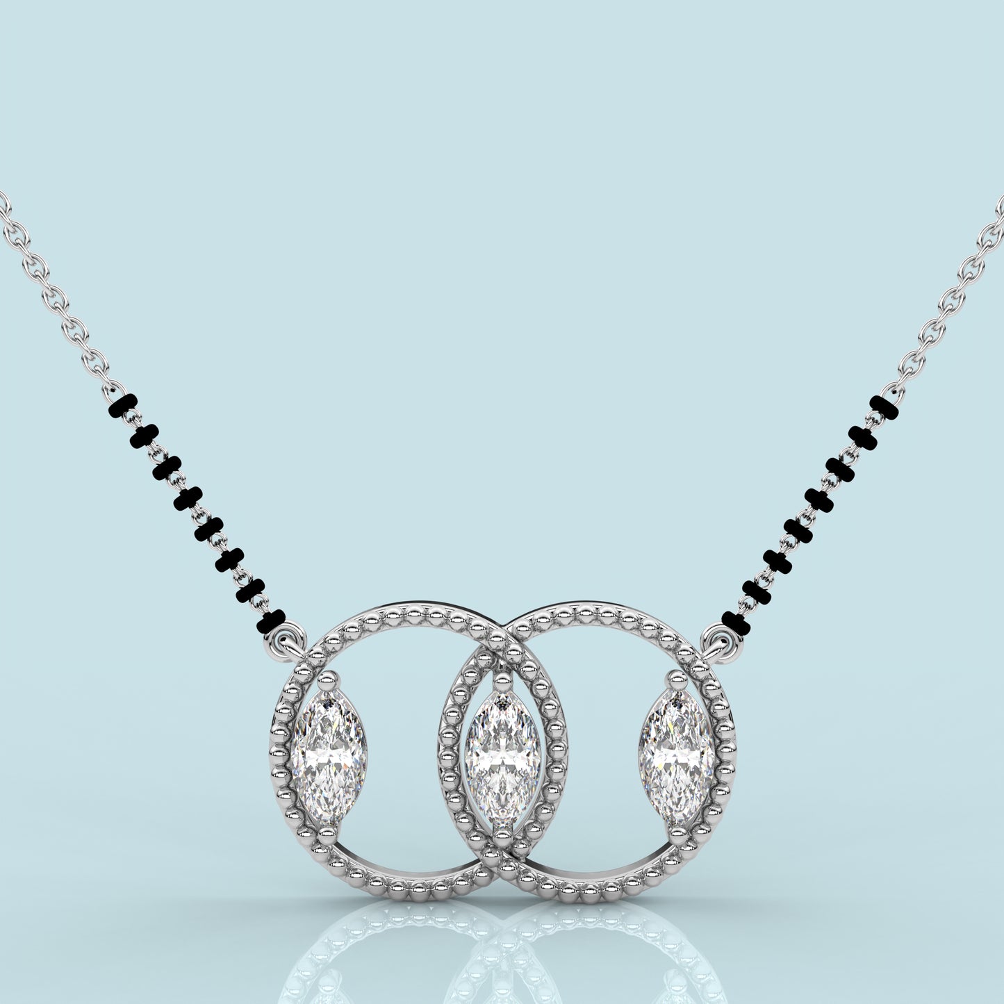 Double circle  925 Silver Mangalsutra