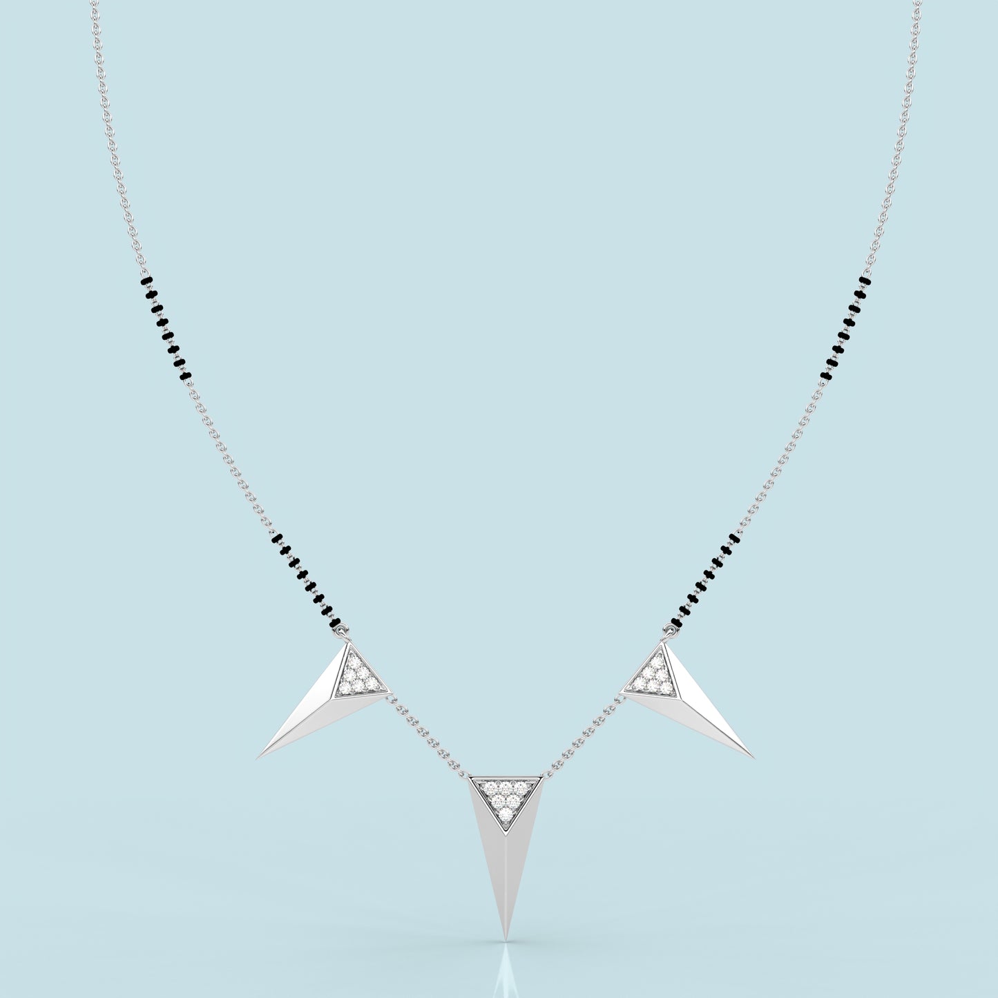 Triple Triangle 925 Silver Mangalsutra