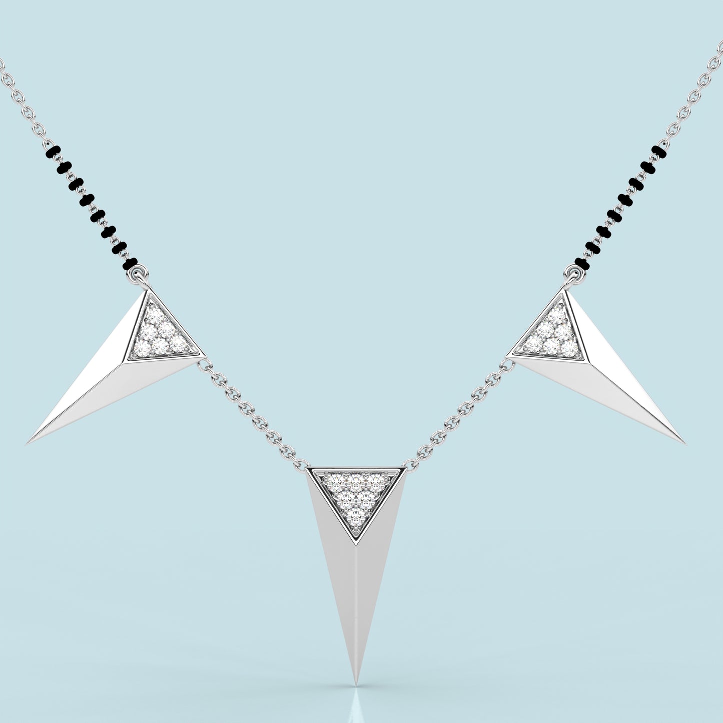 Triple Triangle 925 Silver Mangalsutra