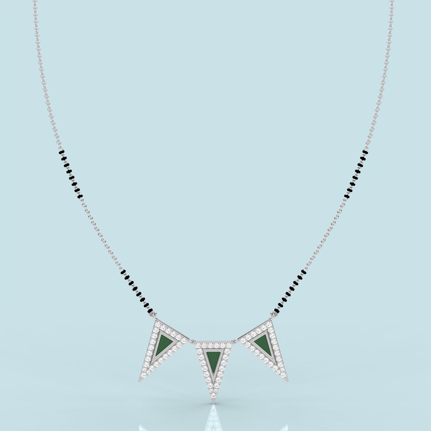 Triangular Fashion 925 Silver Mangalsutra