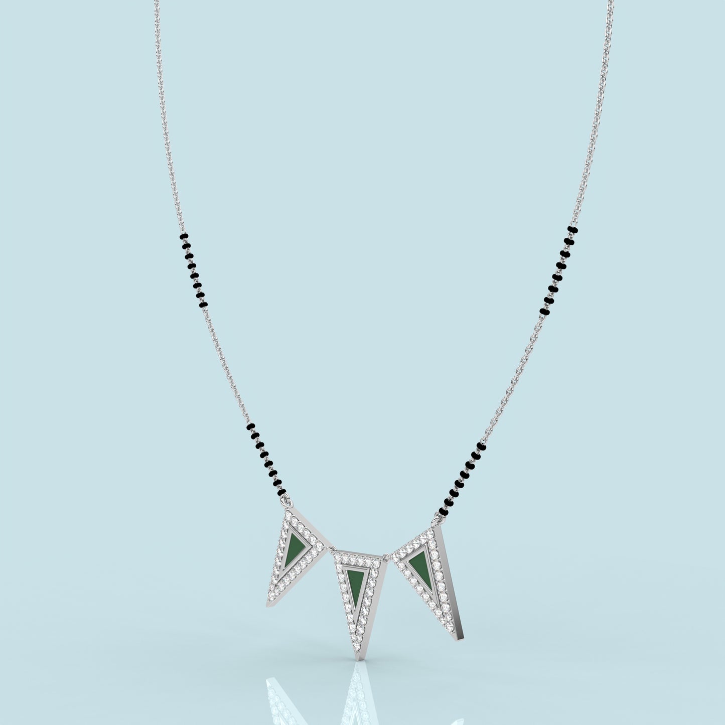 Triangular Fashion 925 Silver Mangalsutra