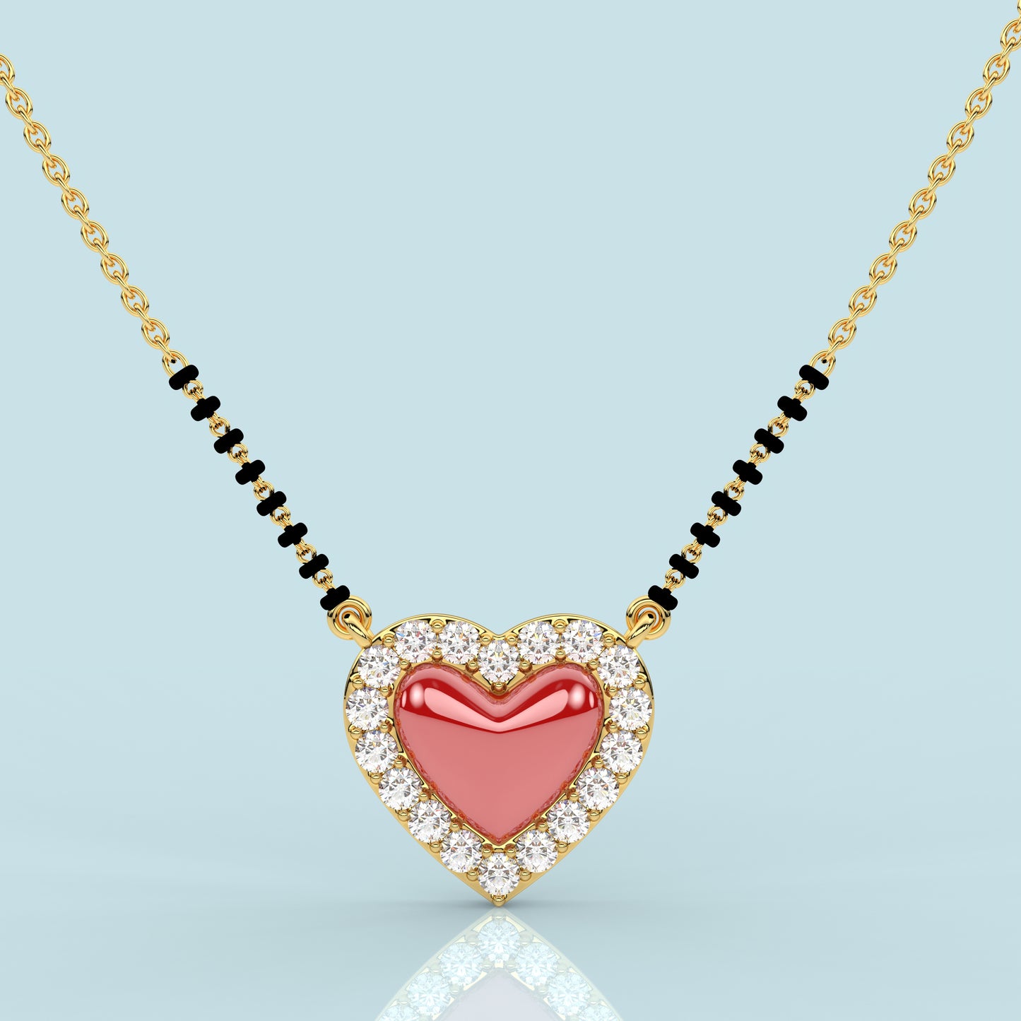 Rose Gold Plated Heart 925 Silver Mangalsutra