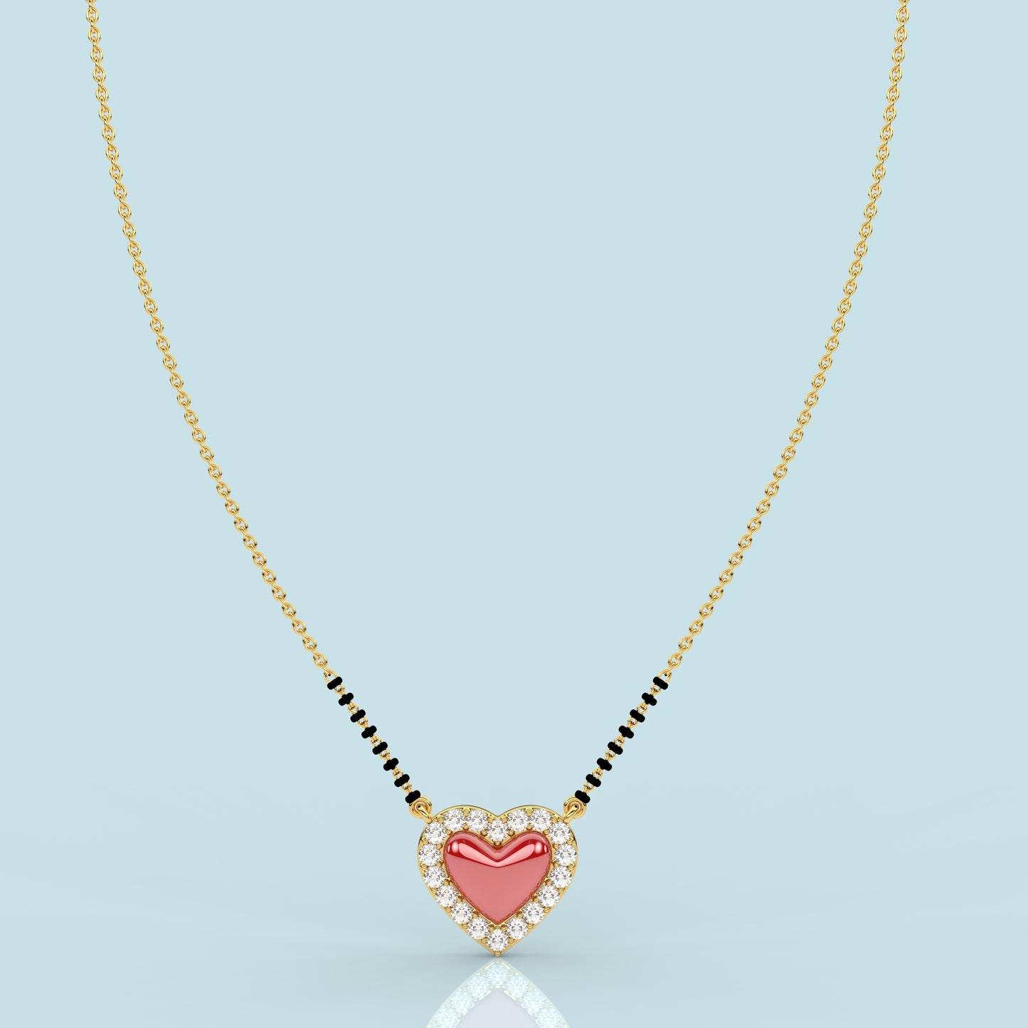 Rose Gold Plated Heart 925 Silver Mangalsutra