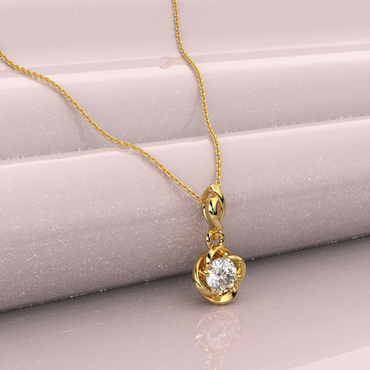 Glaze 925 Silver Yellow Gold Necklace