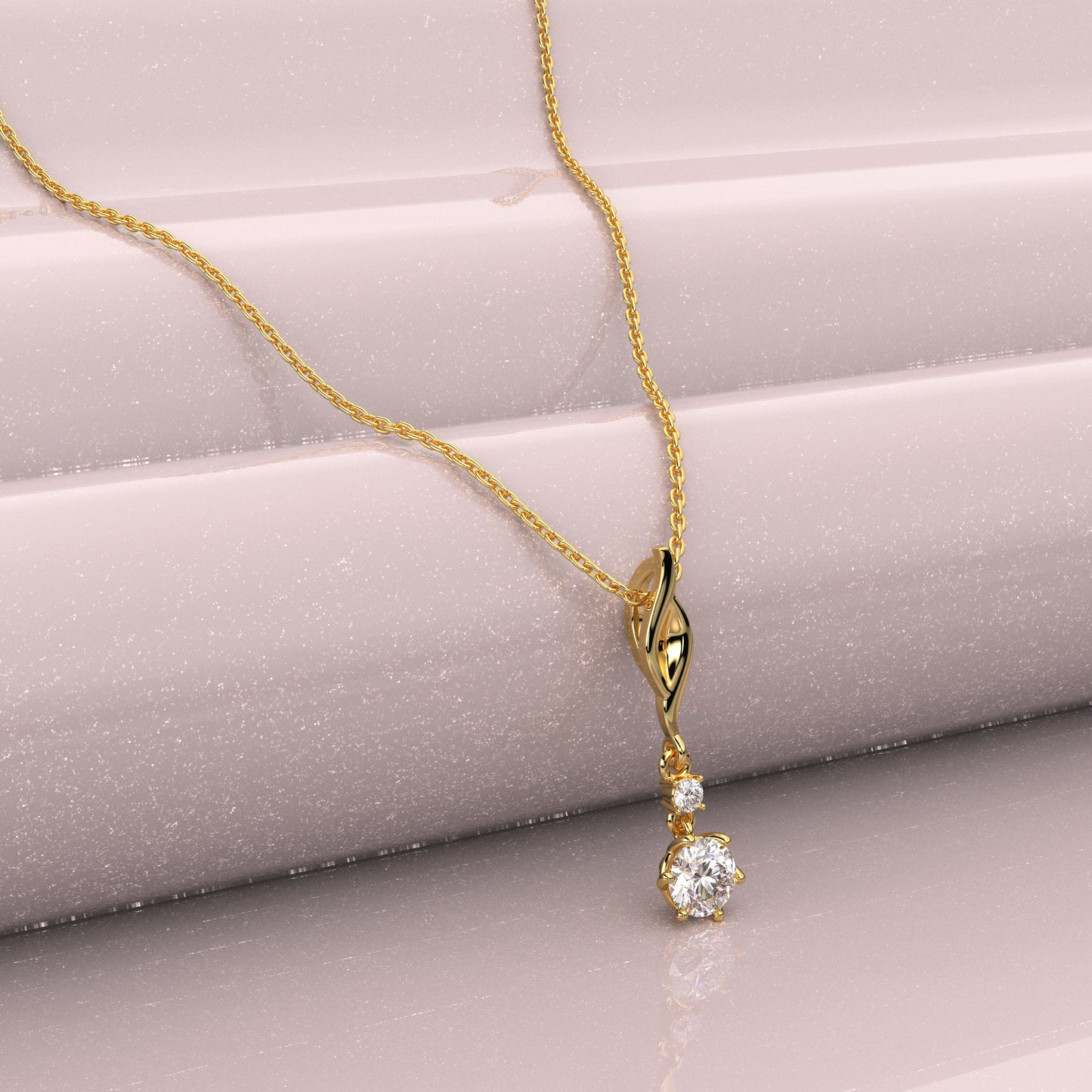 Droplet 925 Sterling Silver Gold Necklace