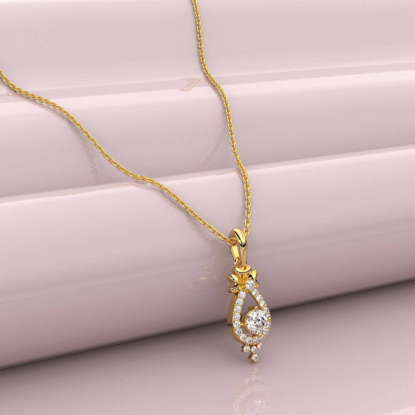 Yellow Gold Floral 925 Sterling Silver Necklace