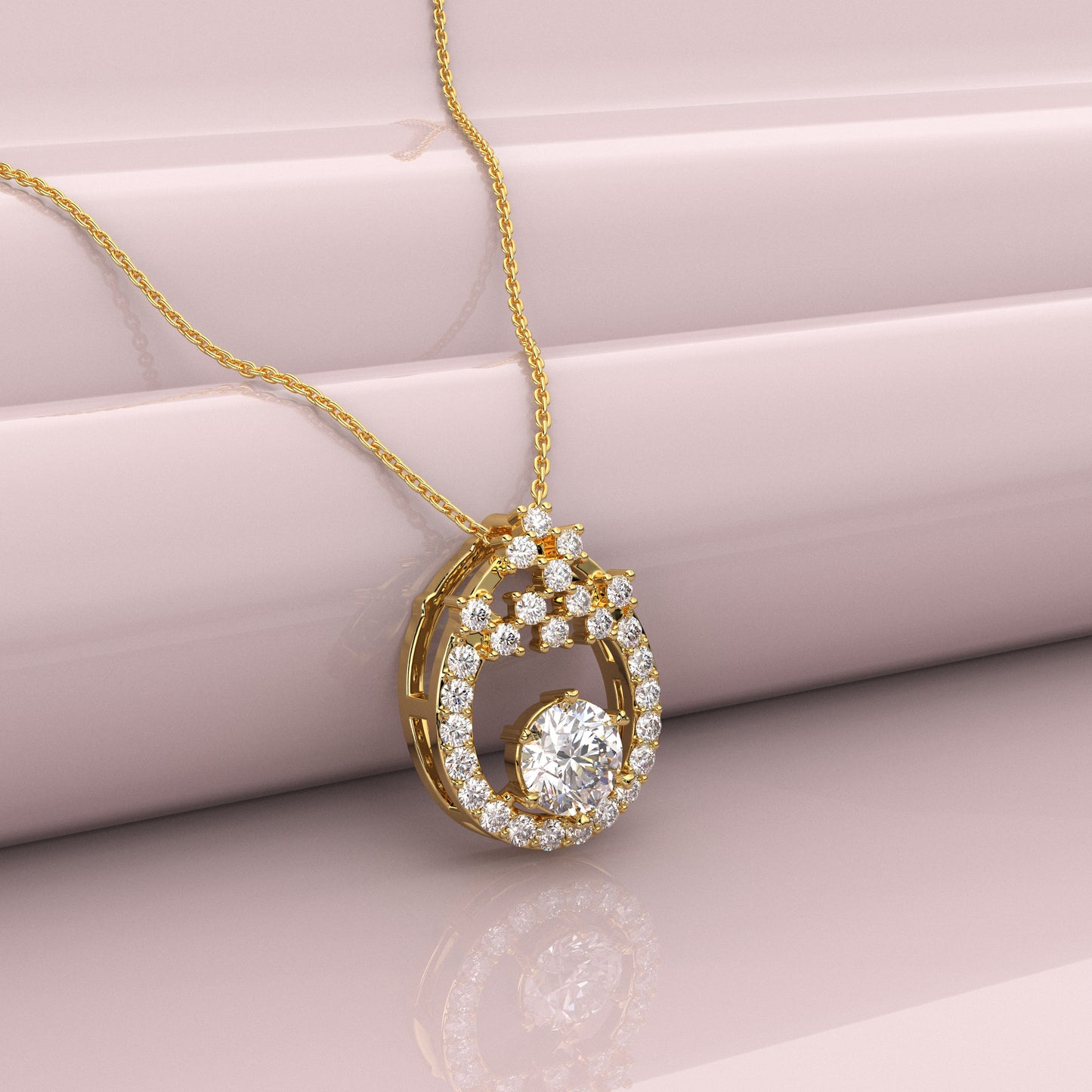 Drop Shape 925 Silver Gold Necklace