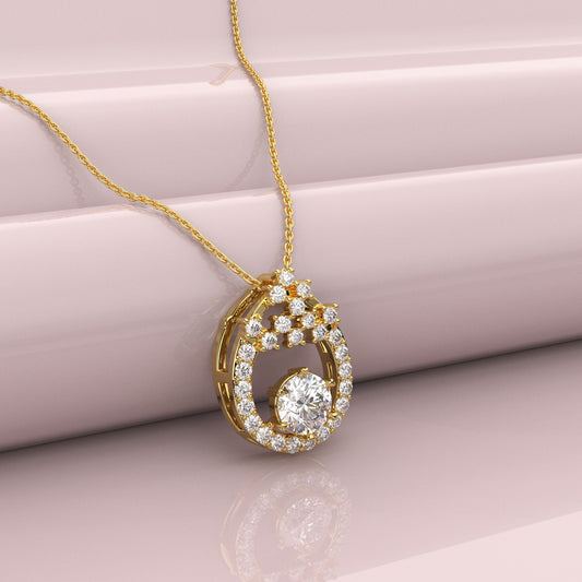Drop Shape Moissanite Diamond 925 Silver Necklace