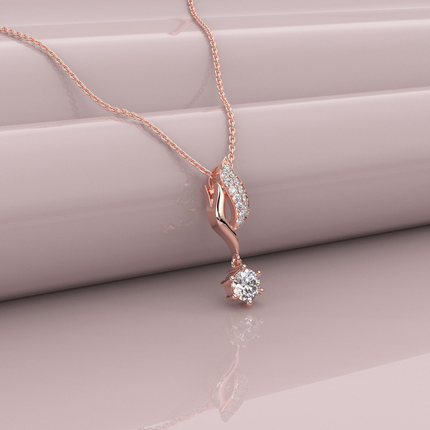 Pristine Bliss 925 Silver Rose Gold Necklace