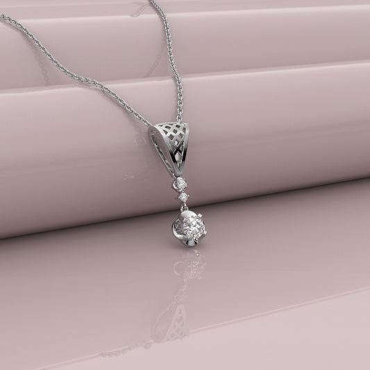 Drop Bar Moissanite Diamond 925 Silver Necklace